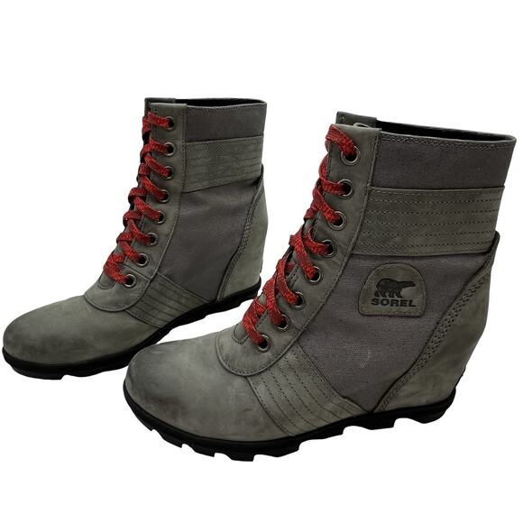 Sorel Shoes - Sorel (11) Lexie Wedge Boot Quarry Waterproof Ankle Grey Winter Snow Rain